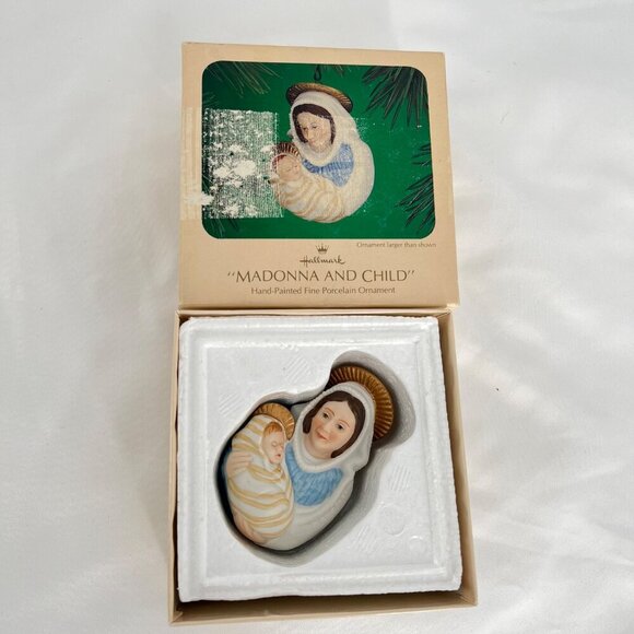 Hallmark Madonna & Child 1983 Hand-Painted Fine Porcelain Ornament With Original - Picture 2 of 6